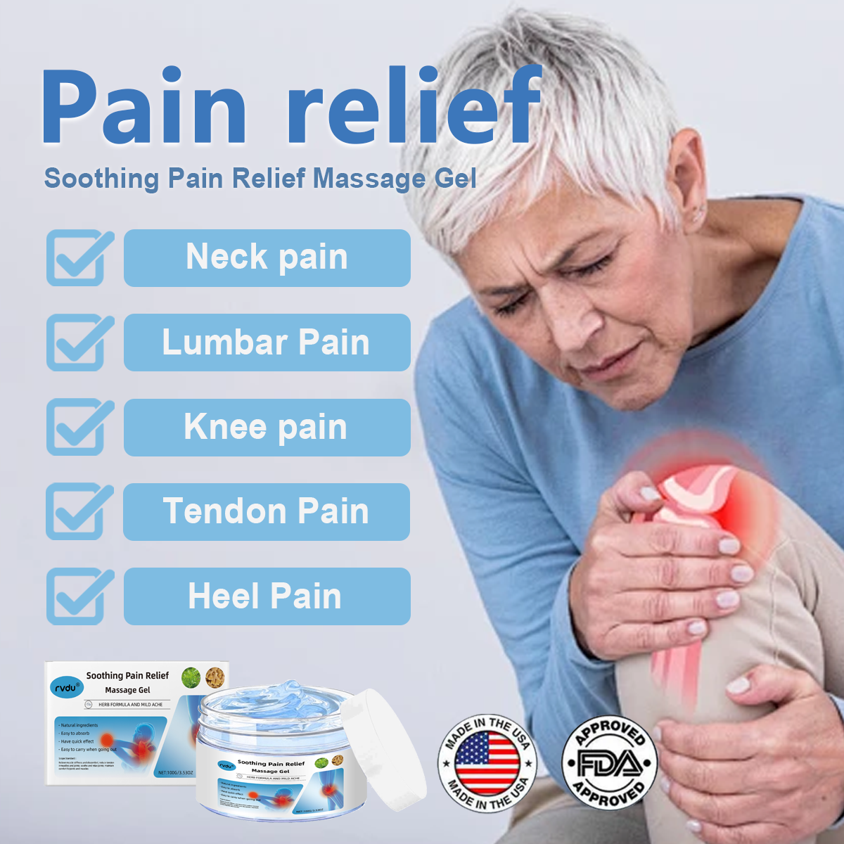 Summervibes 【Buy 1 Get 1 Free】Rvdu Joint Relief Gel for Knee, Lumbar, Shoulder, Neck and Muscle Pain - Body Care Massage Cream